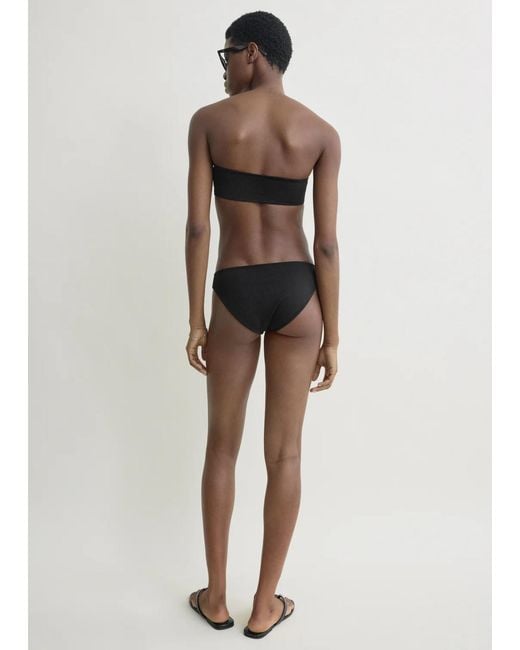 Totême Black Ribbed Strapless Bikini Top