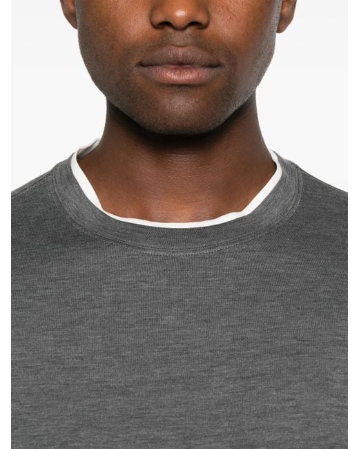 Brunello Cucinelli Gray Silk-blend T-shirt for men