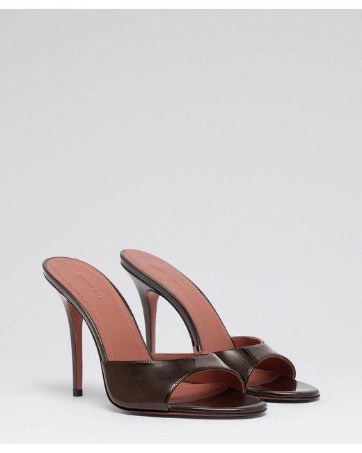 AMINA MUADDI Metallic Elodie Slipper 105 Pearly Coffee Patent