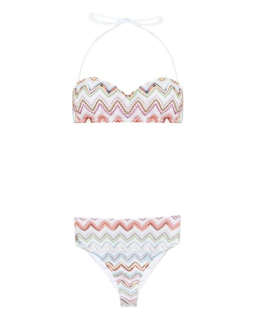 Missoni White Zigzag-pattern Bikini