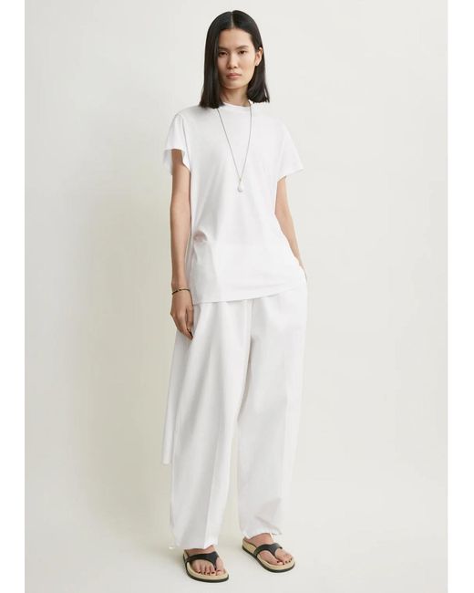 Totême Drawstring Cotton Trousers White