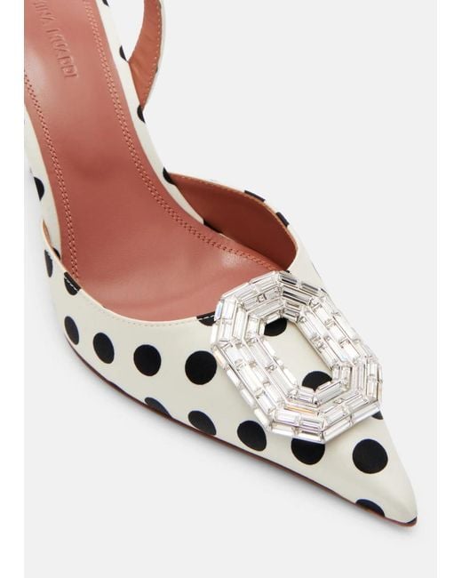 AMINA MUADDI White Camelia Crystal-embellished Pumps