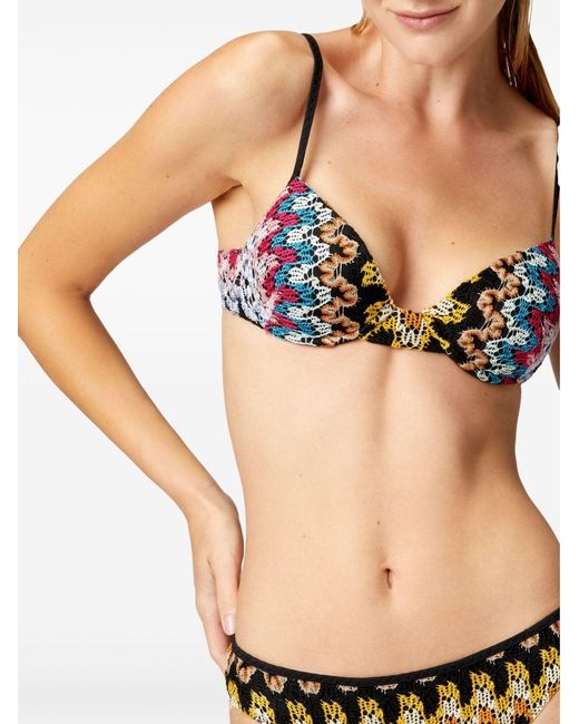 Missoni Multicolor Zigzag-knit Bikini Set