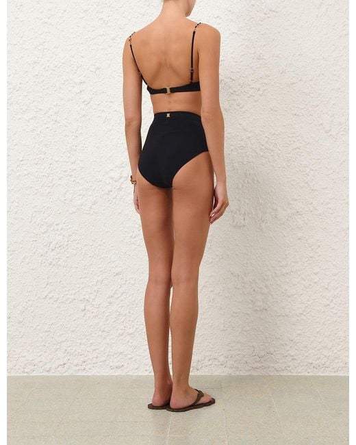 Zimmermann Black Roselight Chain Balconette Top