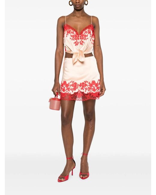Ermanno Scervino Pink Floral-lace Top