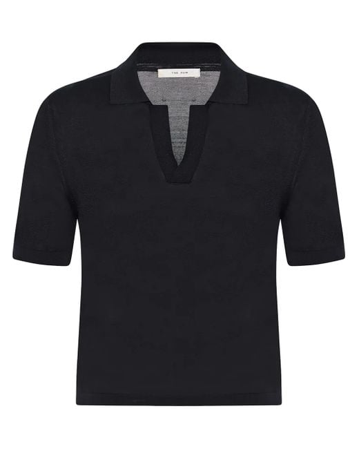The Row Black Julianna Polo In Silk