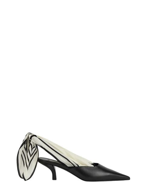 Totême Scarf Nappa Slingbacks Black/ecru