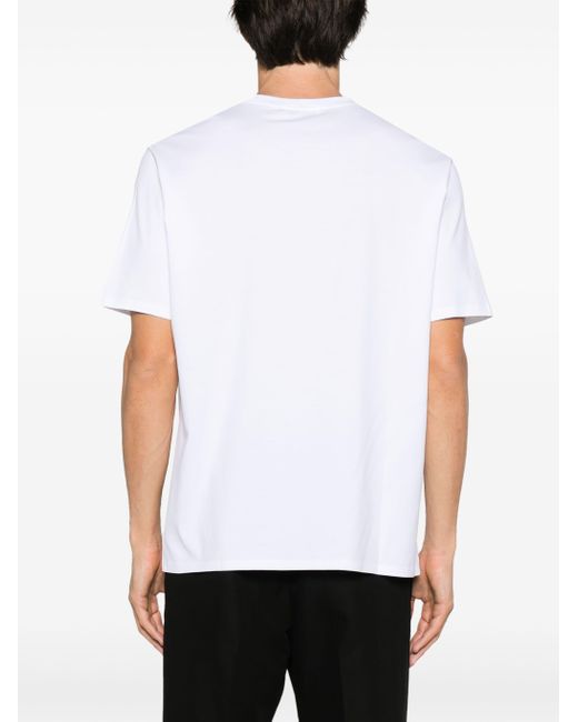 Lanvin White Logo-appliquè Cotton T-shirt for men