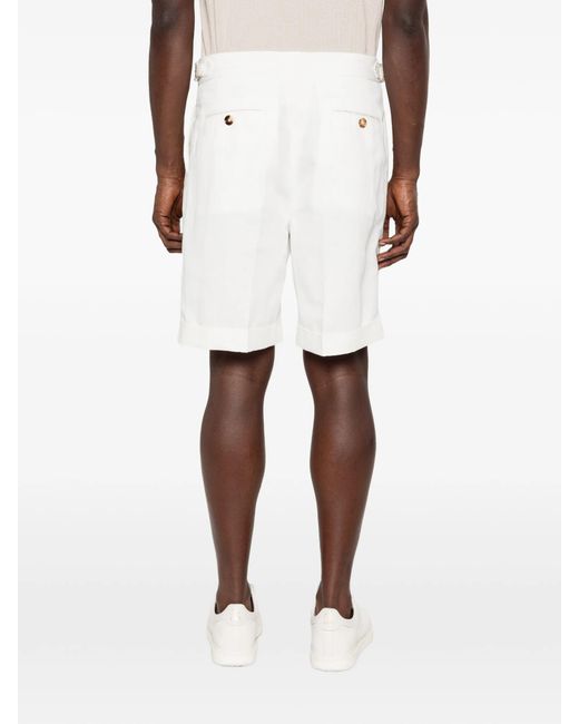 Brunello Cucinelli White Button-fastening Shorts for men