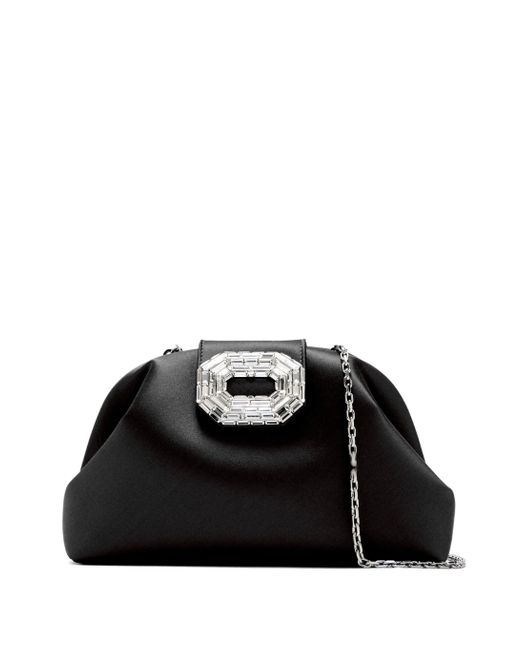AMINA MUADDI Black Camelia Clutch Bag
