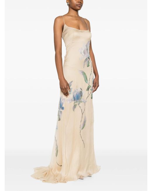Ermanno Scervino White Floral-print Maxi Dress