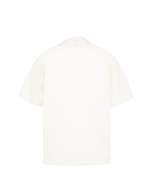 Bottega Veneta White Leather-pocket T-shirt for men