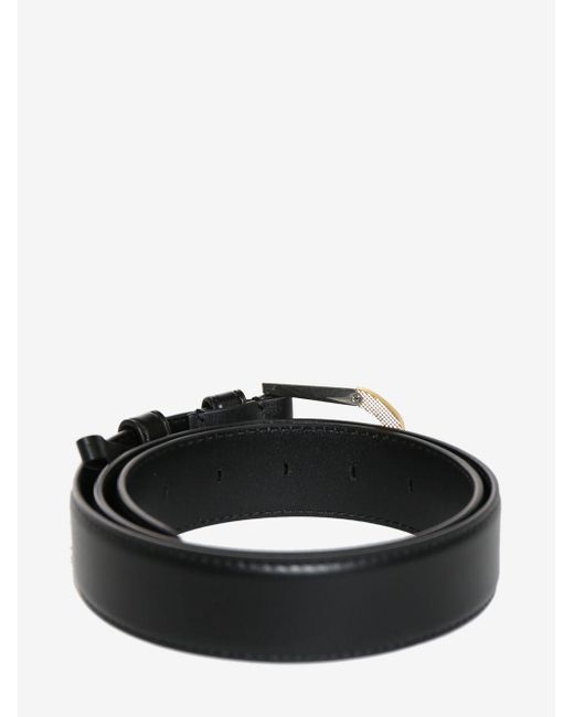 The Row Black Engraved Leather Belt