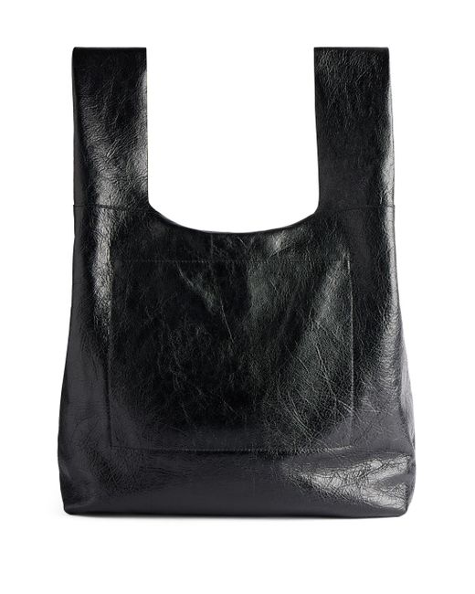Balenciaga Black Le Cagole Leather Tote Bag for men