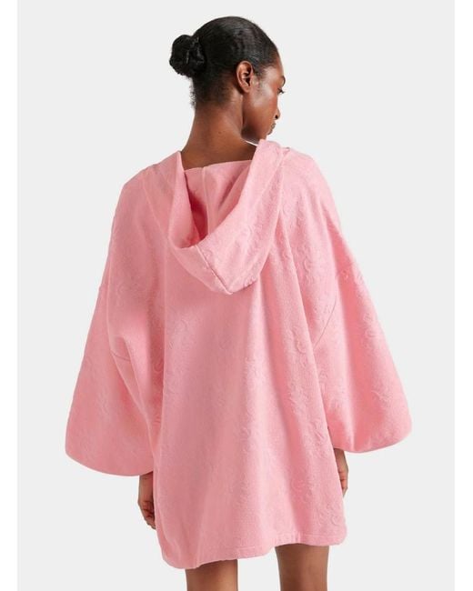 Hunza G Pink Sunny Towelling Hooded Poncho