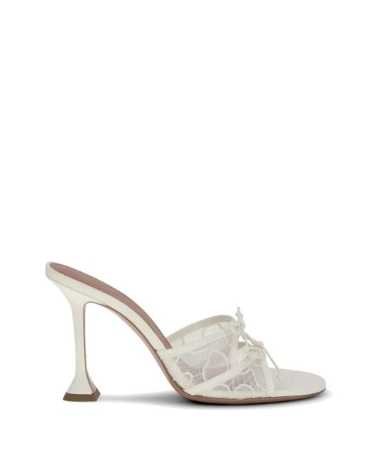 AMINA MUADDI White Eleonora Lace-detail Sandals