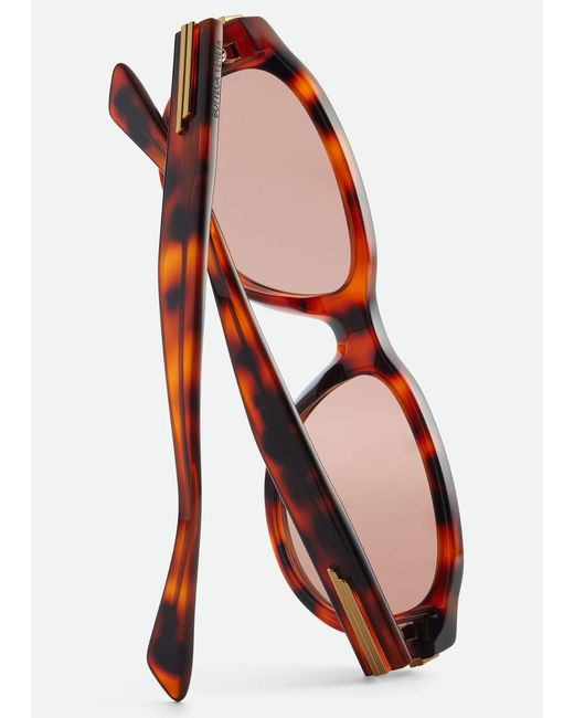 Bottega Veneta Red Classic Aviator Sunglasses
