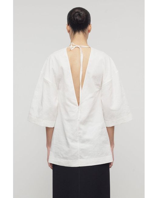 The Row White Elna Top In Cotton
