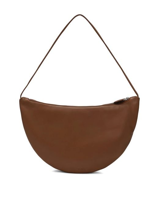 The Row Brown Small Izzy Zip Shoulder Bag