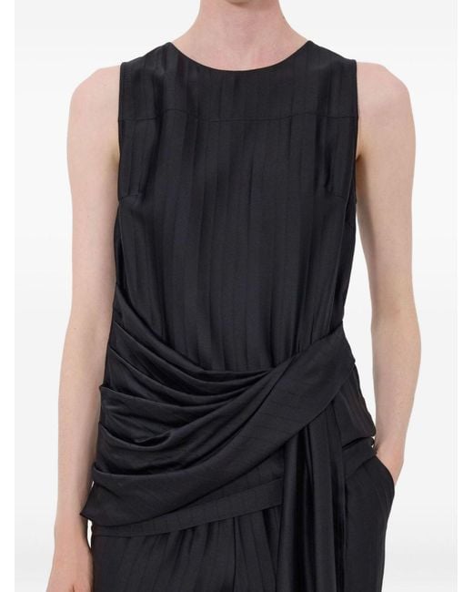Loulou de Saison Black Fonda Draped Top
