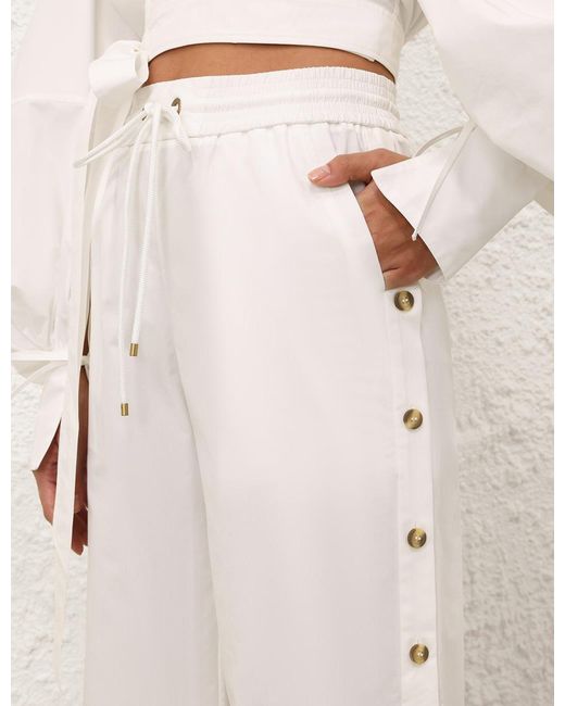 Zimmermann White Rrebellion Poplin Button Pant