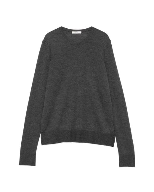 The Row Gray Ondre V-neck Long-sleeve Sweater