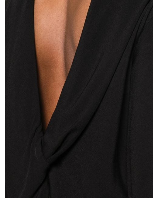 The Row Black Evo Draped-back Top