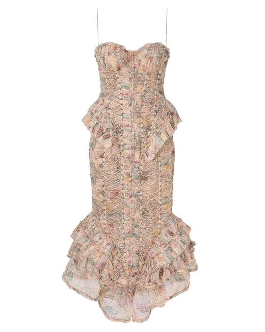 Zimmermann Natural Rebellion Ruffled Midi Dress