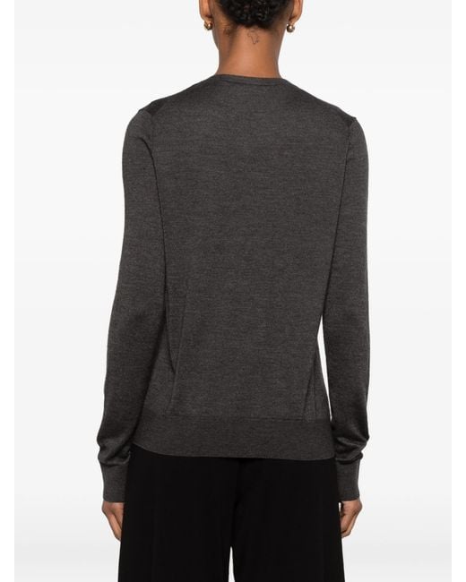 The Row Gray Ondre V-neck Long-sleeve Sweater