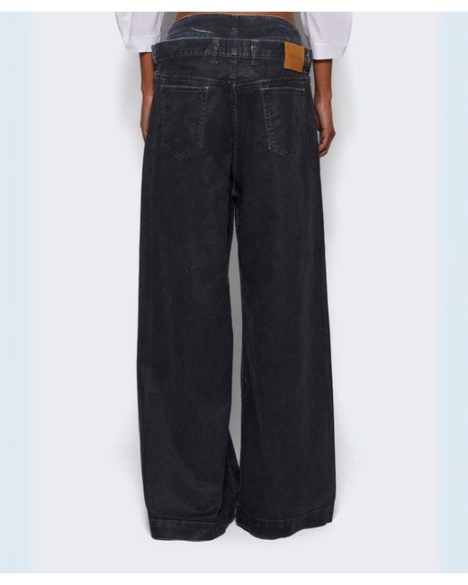 The Attico Double-waistband baggy Jeans in Gray | Lyst
