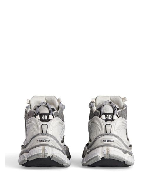 Balenciaga White Runner Panelled Sneakers for men