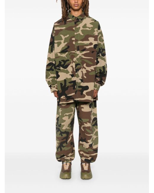 Fear Of God Green Camouflage Recycled Nylon Blend Shirt for men