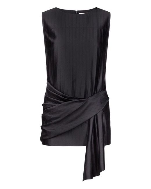 Loulou de Saison Black Fonda Draped Top