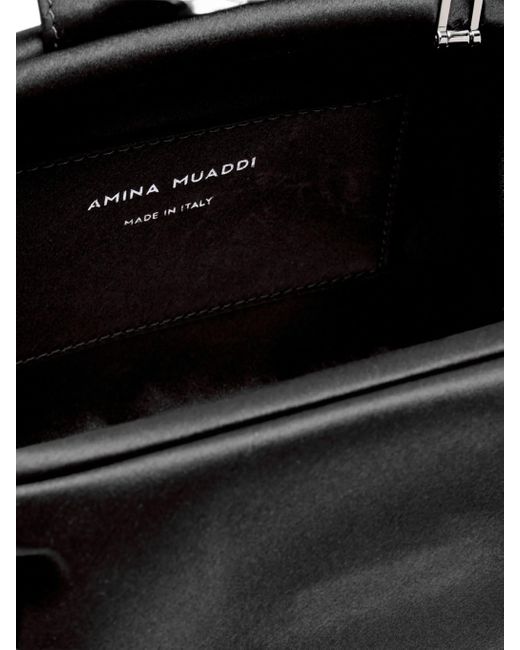 AMINA MUADDI Black Camelia Clutch Bag