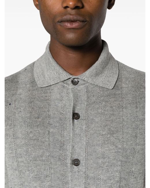 Brunello Cucinelli Gray Button-up Polo Shirt for men
