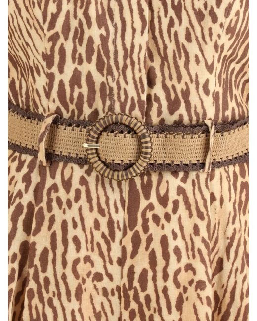 Zimmermann Natural Halterneck Leopard-print Mini Dress