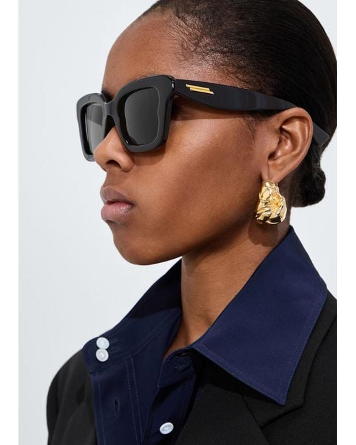 Bottega Veneta Black Sophia Ribbon Butterfly Sunglasses for men