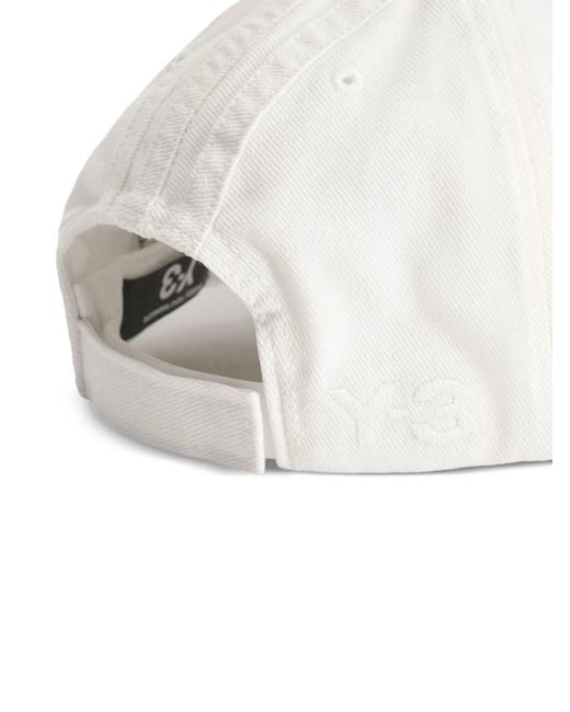 Y-3 White 3-stripes Baseball Cap for men