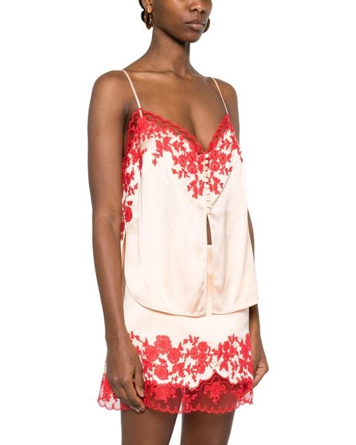 Ermanno Scervino Pink Floral-lace Top