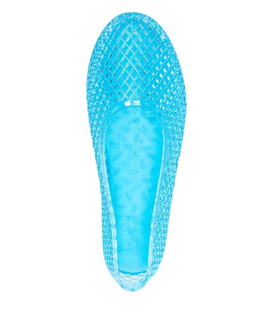 Ancient Greek Sandals Blue Translucent-design Ballet Flats