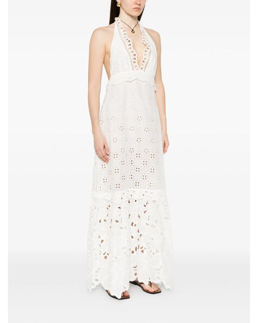 Ermanno Scervino White Lace Cotton Long Dress