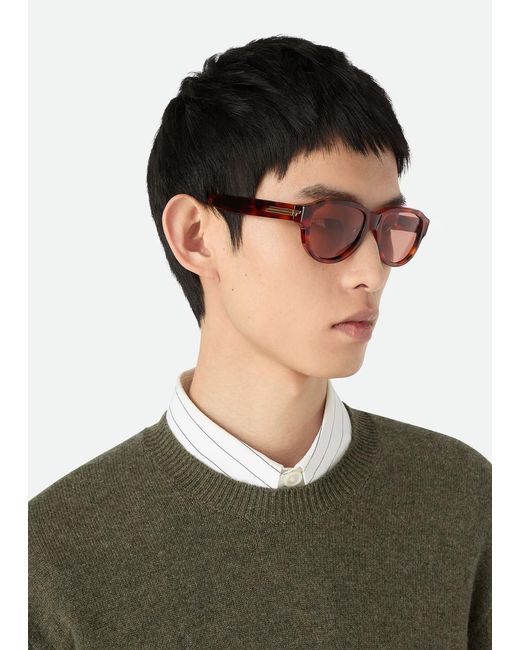 Bottega Veneta Red Classic Aviator Sunglasses