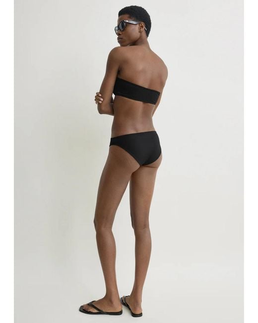 Totême Black Ribbed Bikini Bottom