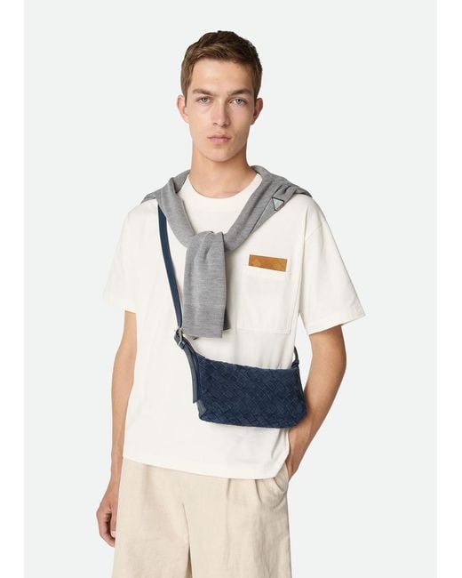 Bottega Veneta Blue Traveler Phone Leather Pouch for men