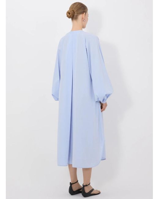 Loulou de Saison Blue Vitti Cotton Poplin Dress