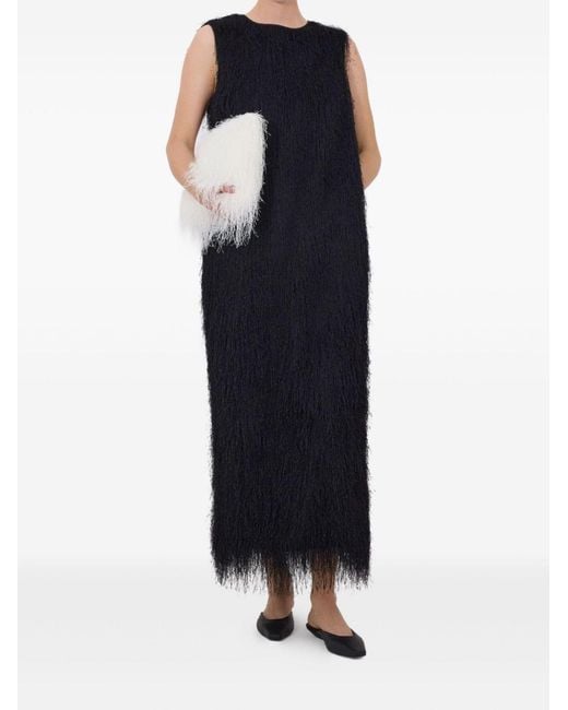 Loulou de Saison Black Tiwa Maxi Fringed Dress