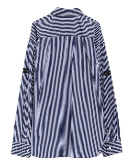Balenciaga Blue Striped Shirt for men