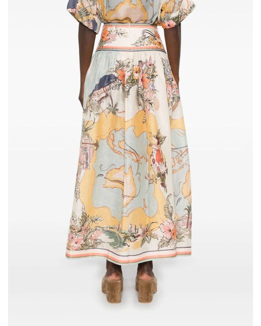 Zimmermann White Tallow Midi Skirt