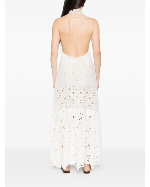 Ermanno Scervino White Lace Cotton Long Dress