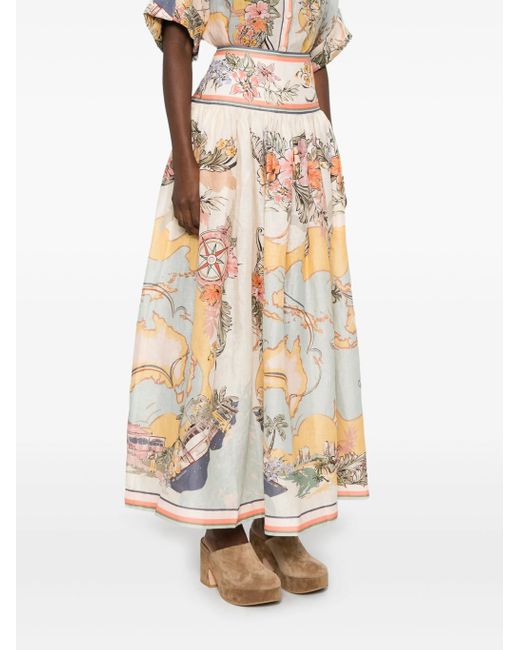 Zimmermann White Tallow Midi Skirt